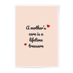Mother's Care Photographic Prints, Mom Love Quote, Heart Art, Gift for Mother, Nursery Wall Decor, Minimalist Wall Art, Home Decor - Tawshia