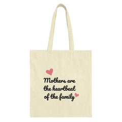 Mothers Heartbeat Family Tote Bag, Mom Love Gift, Everyday Canvas Bag, Gift for Mother, Mothers Day present, Reusable Grocery Shopping Bag - Tawshia