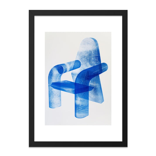 Blue Chair Wall Art, Modern Home Decor, Abstract Furniture Print, Living Room Art, Minimalist Design, Home Gift Idea - Tawshia