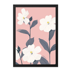 Floral Wall Art, White Flower Print, Botanical Home Decor, Minimalist Art, Modern Plant Artwork, Trending Wall Hanging - Tawshia