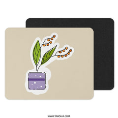 Potted Plant Mouse Pad, Minimalist Desk Decor, Cute Office Accessory, Floral Mousepad, Home Office Gift, Computer Accessory, Desk Mat - Tawshia
