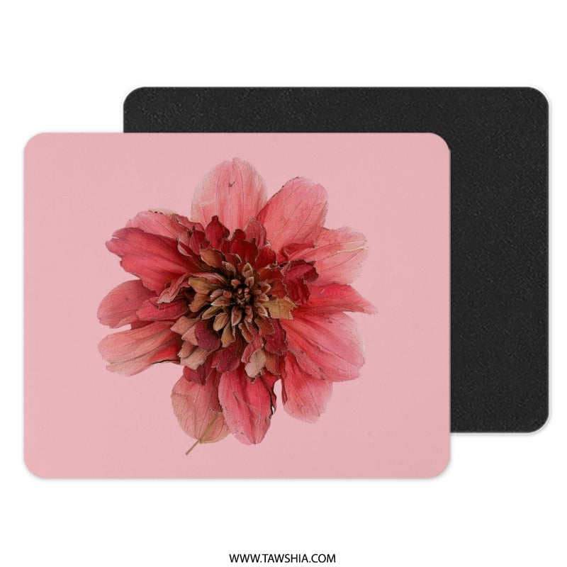 Floral Mouse Pad, Pink Flower Design, Botanical Desk Decor, Trendy Computer Accessory, Unique Gift Idea, Office Essentials - Tawshia