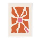 Abstract Flower Photographic Print, Retro Orange Pink Art, Modern Floral Wall Decor, Minimalist Print, Unique Gift Idea, Art Print - Tawshia
