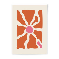 Abstract Flower Photographic Print, Retro Orange Pink Art, Modern Floral Wall Decor, Minimalist Print, Unique Gift Idea, Art Print - Tawshia