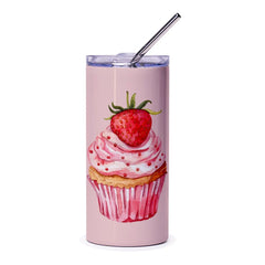 Strawberry Cupcake Tumbler, Cute Tumbler, Food Tumbler, Gift For Her, Cupcake Lover Gift, Baking Gift, Trendy Tumbler, Pink Tumbler - Tawshia
