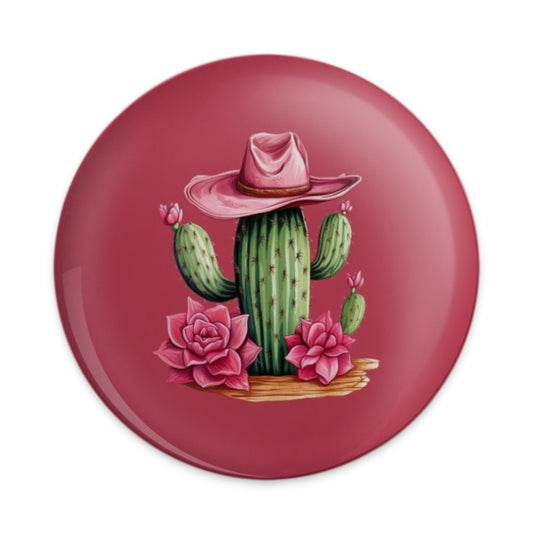 Cactus Pinback Button, Cowboy Hat, Succulent Art, Desert Plant, Western Decor, Cute Pin, Gift Idea, Trendy Accessory - Tawshia