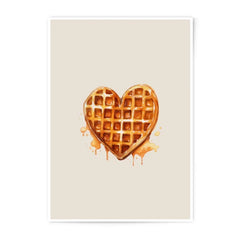 Heart Waffle Photographic Prints, Kitchen Decor, Sweet Food Art, Unique Wall Decor, Breakfast Lover Gift, Foodie Gift, Home Decor - Tawshia
