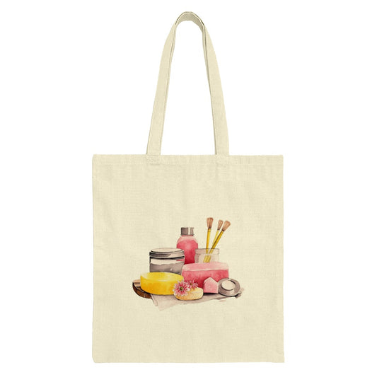 Spa Day Tote Bag, Self Care Tote, Watercolor Art, Makeup Bag, Cosmetic Design Tote Bag, Aesthetic Tote Bag, Gift Idea, Everyday Bag - Tawshia