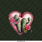 Cactus Love Pocket Mirror, Heart and Roses Makeup Mirror, Floral Compact Mirror, Southwestern Style Mirror, Gift for Her, Cute Mirror - Tawshia