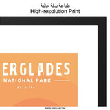 Everglades National Park Wall Art, Alligator Art Print, Sunset Landscape Print, National Park Poster, Travel Poster, Florida Decor - Tawshia