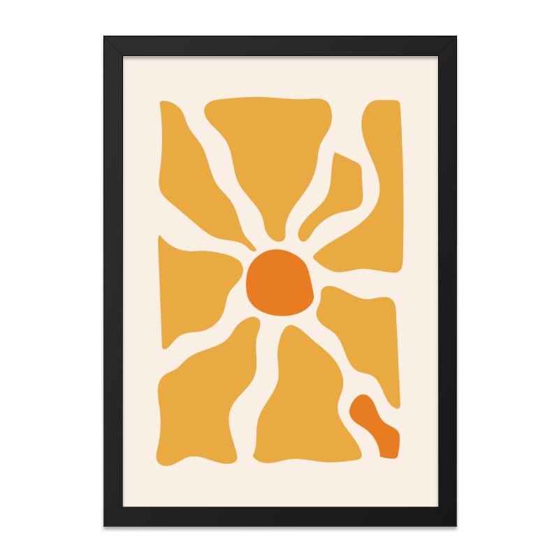 Abstract Flower Wall Art, Modern Art Print, Geometric Floral Wall Decor, Minimalist Art, Sun Inspired Artwork, Home Decor, Wall Art - Tawshia