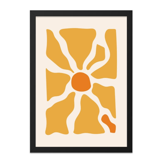 Abstract Flower Wall Art, Modern Art Print, Geometric Floral Wall Decor, Minimalist Art, Sun Inspired Artwork, Home Decor, Wall Art - Tawshia