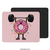 Funny Donut Mouse Pad, Weightlifting Donut, Cute Foodie Gift, Gym Humor Mousepad, Cartoon Donut Decor, Kawaii Mouse Pad, Office Decor - Tawshia