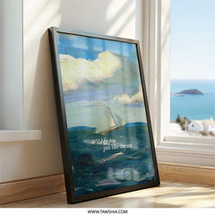 Sailboat Wall Art, Nautical Print, Ocean Painting, Wild and Free, Coastal Decor, Seascape Art, Maritime Art, Boat Art, Sea Lover Gift - Tawshia