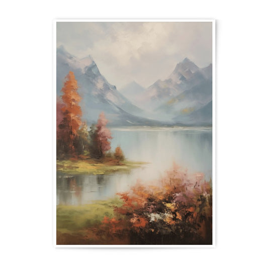 Mountain Lake Photographic Print, Autumn Landscape, Fine Art, Wall Decor, Nature Print, Scenic Art, Landscape Photography - Tawshia