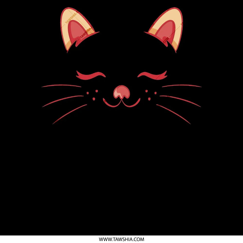 Cat Face with Whiskers Graphic Design product type