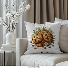 Cookies Pillow, Cute Cookies Throw Pillow, Baking Gift, Foodie Gift, Delicious Design, Decorative Pillow, Home Decor, Unique Design Pillow - Tawshia