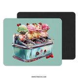 Ice Cream Mouse Pad, Retro Ice Cream Machine Art, Dessert Lover Gift, Foodie Desk Decor, Fun Office Accessory, Cute Desk Mat, Sweet Treat - Tawshia