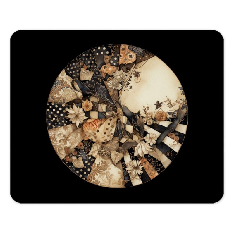 Floral Patchwork Mouse Pad, Unique Computer Accessory, Office Desk Decor, Gift Idea for Her, Stylish Mousepad, Elegant Design, Trendy Gift - Tawshia