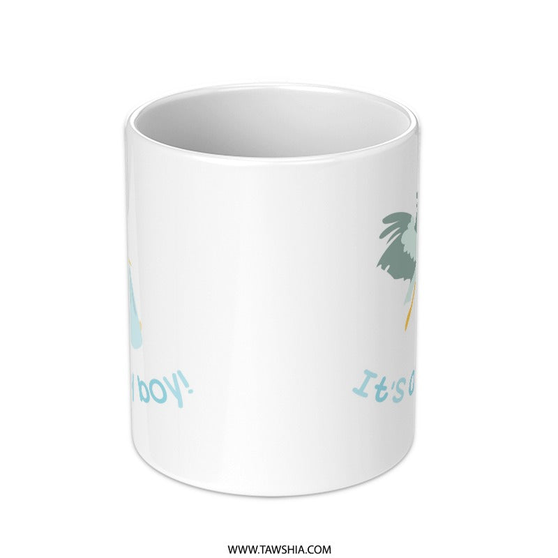 Baby Boy Stork Mug, New Baby Gift, Baby Shower Present, Cute Coffee Mug, Expecting Mom Gift, New Dad Gift, Pregnancy Gift, Newborn Arrival - Tawshia