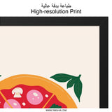 Pizza Wall Art, Foodie Decor, Kitchen Art Print, Cute Pizza Poster, Modern Wall Decor, Restaurant Art, Home Decor, Pizza Lover Gift - Tawshia