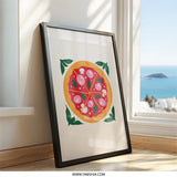 Pizza Wall Art, Foodie Decor, Kitchen Art Print, Cute Pizza Poster, Modern Wall Decor, Restaurant Art, Home Decor, Pizza Lover Gift - Tawshia