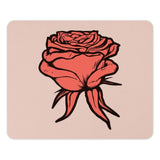 Rose Mouse Pad, Floral Desk Decor, Pink Computer Mat, Flower Mousepad, Aesthetic Workspace Gift, Botanical Art, Unique Office Accessory - Tawshia