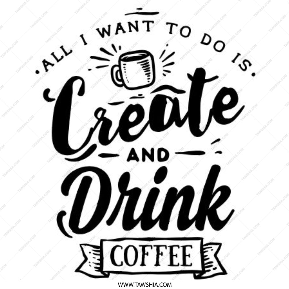 Create and Drink Coffee Pinback Button, Funny Coffee Lover Gift, Artist Gift Pinback Button, Coffee Addict Pinback Button, Trendy Button - Tawshia