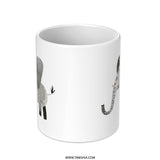 Elephant Mug, Cute Animal Mug, Coffee Mug, Tea Mug, Adorable Elephant Design, Gift Idea, Unique Mug, Cartoon Elephant Mug, Kids Mug - Tawshia