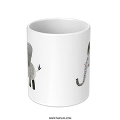 Elephant Mug, Cute Animal Mug, Coffee Mug, Tea Mug, Adorable Elephant Design, Gift Idea, Unique Mug, Cartoon Elephant Mug, Kids Mug - Tawshia