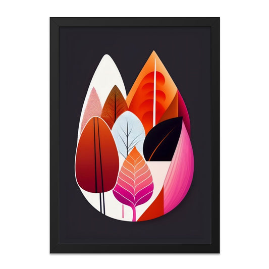 Abstract Leaf Wall Art, Modern Botanical Decor, Colorful Leaves Print, Geometric Foliage Poster, Contemporary Nature Artwork - Tawshia