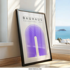 Bauhaus Wall Art, Ausstellung 1923 Print, Abstract Geometric Art, Modern Home Decor, Purple Arch Wall Art - Tawshia