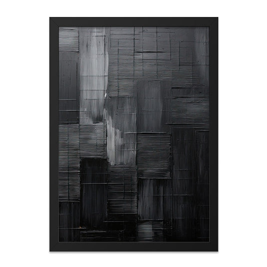 Abstract Black Wall Art, Minimalist Painting Print, Modern Home Decor, Textured Wall Decor, Dark Abstract Art - Tawshia