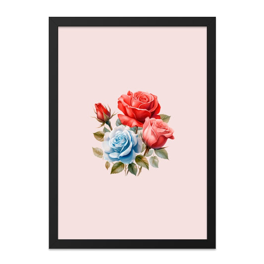Floral Wall Art, Rose Wall Decor, Flower Bouquet Art, Elegant Home Decor, Botanical Print, Colorful Roses, Vintage Rose Art, Gift Idea - Tawshia