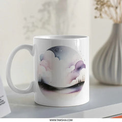 Dreamy Watercolor Mug, Pastel Sky Coffee Cup, Unique Gift Idea, Celestial Mug, Cloud Landscape Tea Mug, Whimsical Design - Tawshia