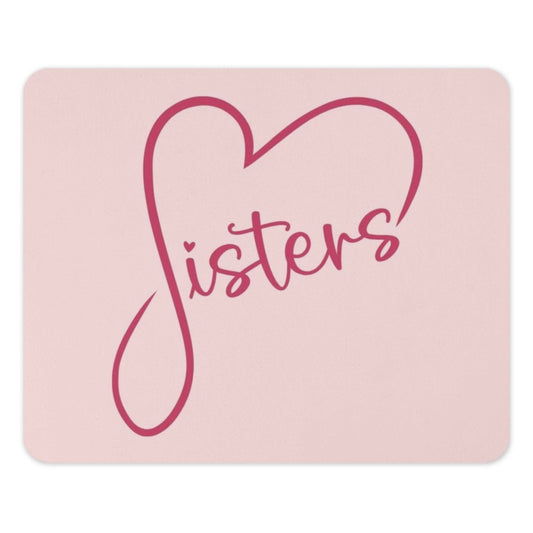 Sister Heart Mouse Pad, Cute Sisters Gift, Pink Computer Accessory, Sister Love, Family Decor, Work From Home Mousepad - Tawshia