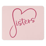 Sister Heart Mouse Pad, Cute Sisters Gift, Pink Computer Accessory, Sister Love, Family Decor, Work From Home Mousepad - Tawshia