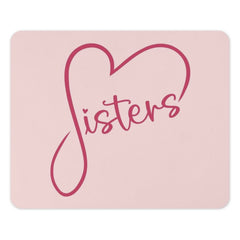 Sister Heart Mouse Pad, Cute Sisters Gift, Pink Computer Accessory, Sister Love, Family Decor, Work From Home Mousepad - Tawshia