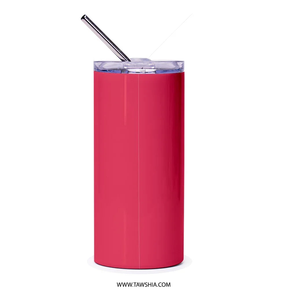 Insulated Bright Red Tumbler with Metal Straw product type
