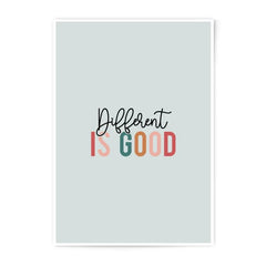 Different Is Good Print, Inspirational Wall Art, Photographic Prints, Positive Quote Decor, Home Decor Prints, Typography Art - Tawshia