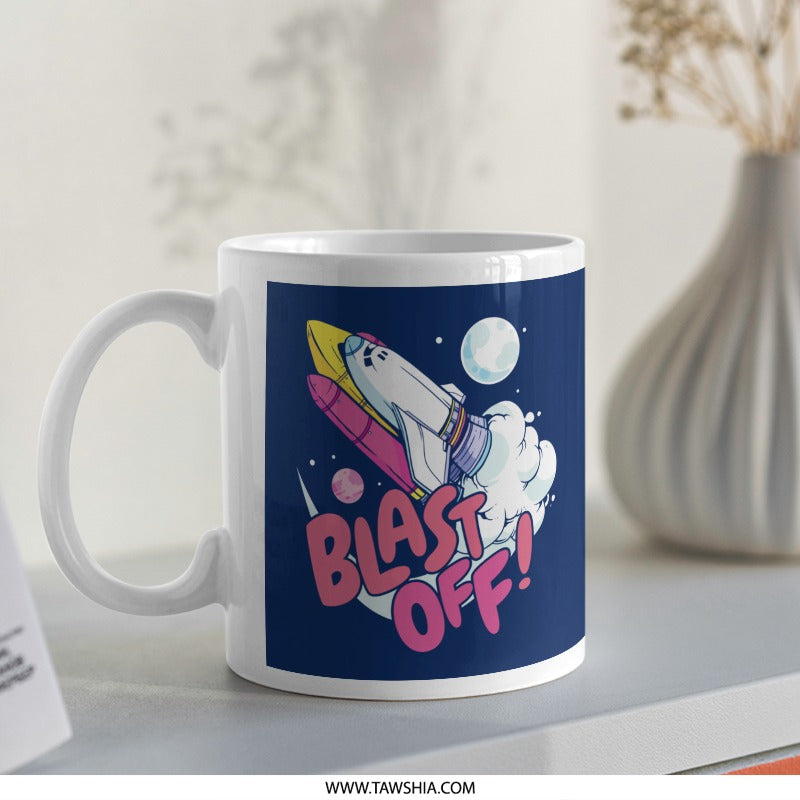Blast Off Rocket Graphic Mug product