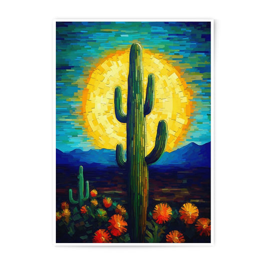Saguaro Cactus Photographic Print, Desert Art, Southwestern Decor, Sunburst Art Print, Home Decor, Wall Art, Nature Photography - Tawshia