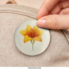 Vintage Lily Pinback Button, Floral Accessory, Unique Flower Badge, Botanical Gift, Nature Lover Pin, Cute Pinback Button - Tawshia