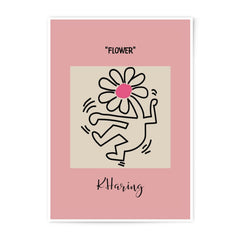 Keith Haring Flower Photographic Print, 80s Art Print, Pop Art Wall Decor, Modern Art Poster, Trendy Home Decor, Living Room Artwork - Tawshia