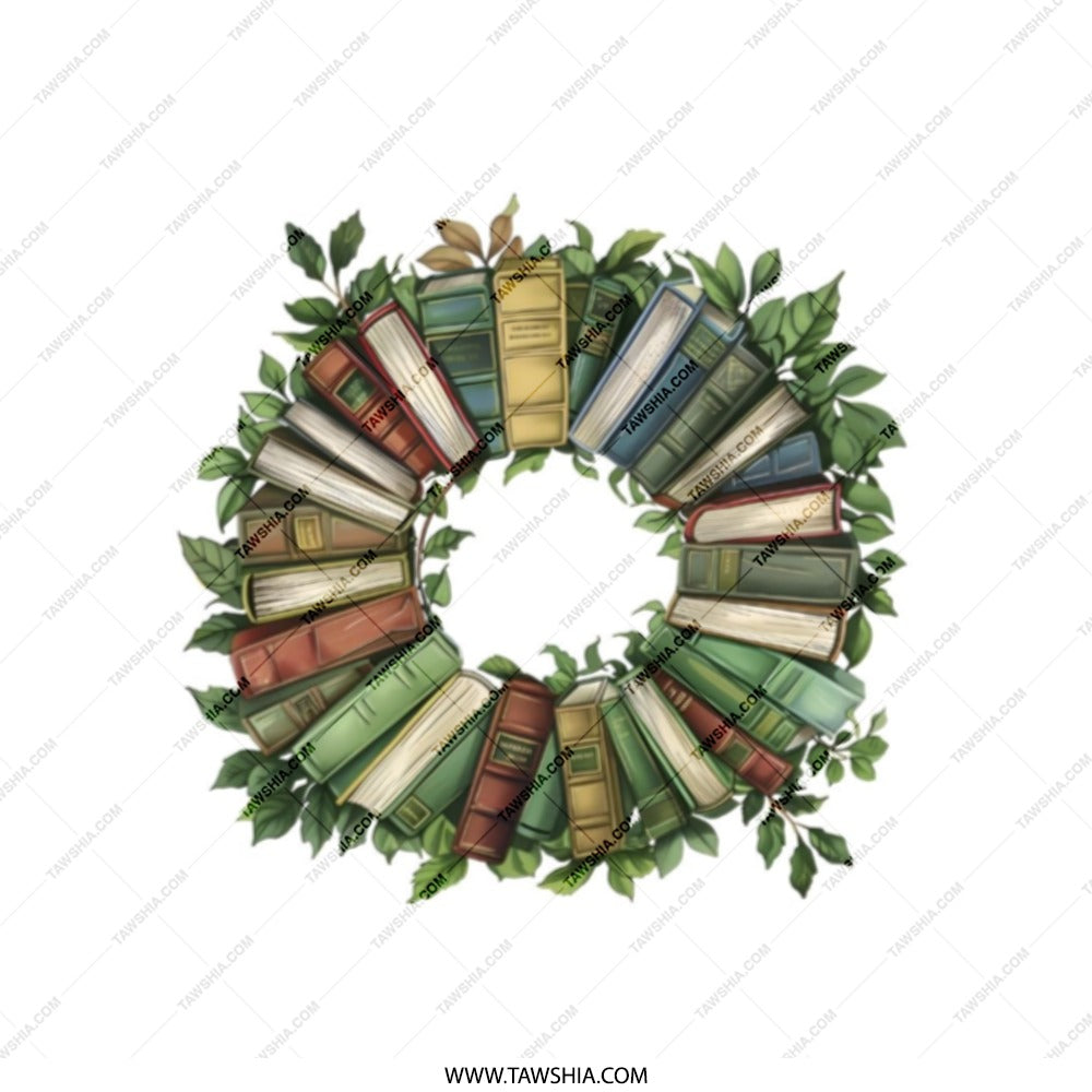 Book Wreath Tote Bag, Book Lover Gift, Reading Tote, Literary Bag, Gift for Reader, Bookish Tote, Library Tote, Novel Tote, Bookworm Bag - Tawshia