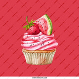 Strawberry Cupcake Pocket Mirror, Cute Foodie Makeup Mirror, Portable Compact Mirror, Trendy Fruit Slice Design, Gift for Her - Tawshia