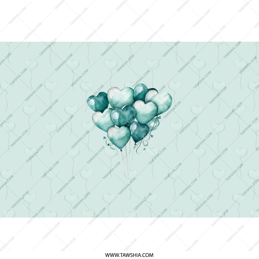 Heart Balloons Tumbler, Blue Teal Valentine's Day Gift, Love Tumbler, Cute Tumbler, Stainless Steel Insulated Tumbler, Custom Design Tumbler - Tawshia