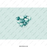 Heart Balloons Tumbler, Blue Teal Valentine's Day Gift, Love Tumbler, Cute Tumbler, Stainless Steel Insulated Tumbler, Custom Design Tumbler - Tawshia