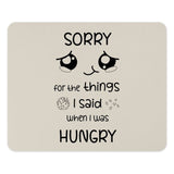Sorry When Hungry Mouse Pad, Cute Apology Gift, Funny Saying Office Decor, Kawaii Anime Eyes Computer Accessory, Unique Desk Gift - Tawshia