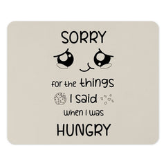 Sorry When Hungry Mouse Pad, Cute Apology Gift, Funny Saying Office Decor, Kawaii Anime Eyes Computer Accessory, Unique Desk Gift - Tawshia